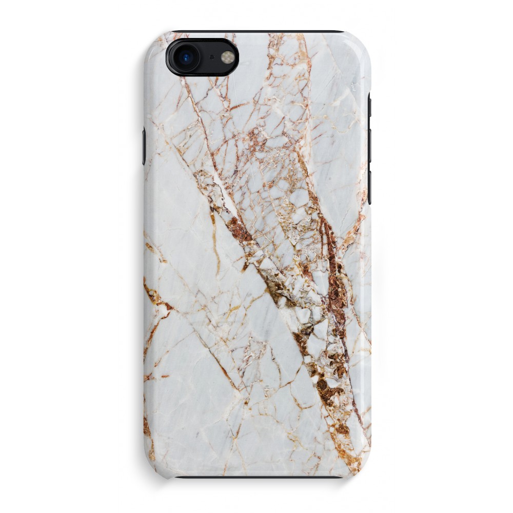 Apple Iphone 7 Volledig Geprint Hoesje Hard Glossy Goud Marmer apple kopen in de aanbieding