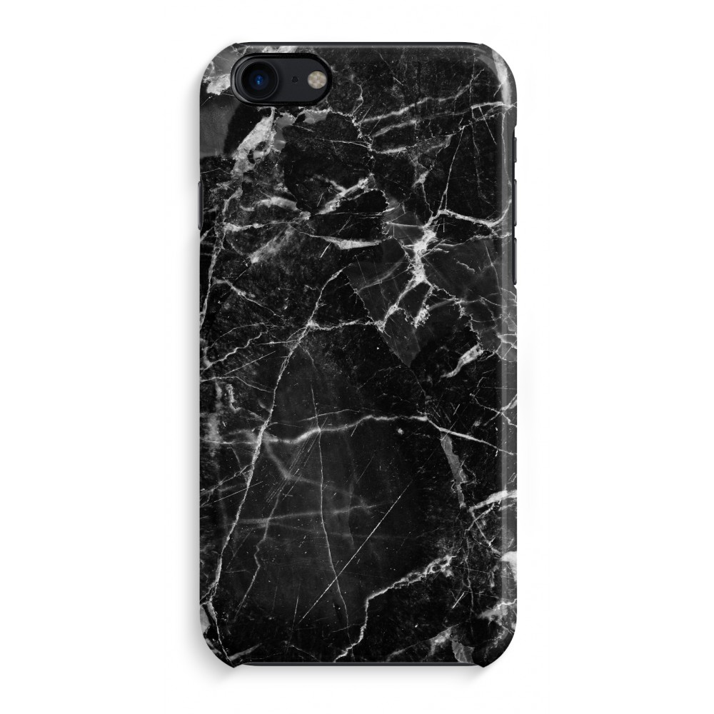 Apple Iphone 7 Volledig Geprint Hoesje Hard Glossy Zwart Marmer 2 apple kopen in de aanbieding
