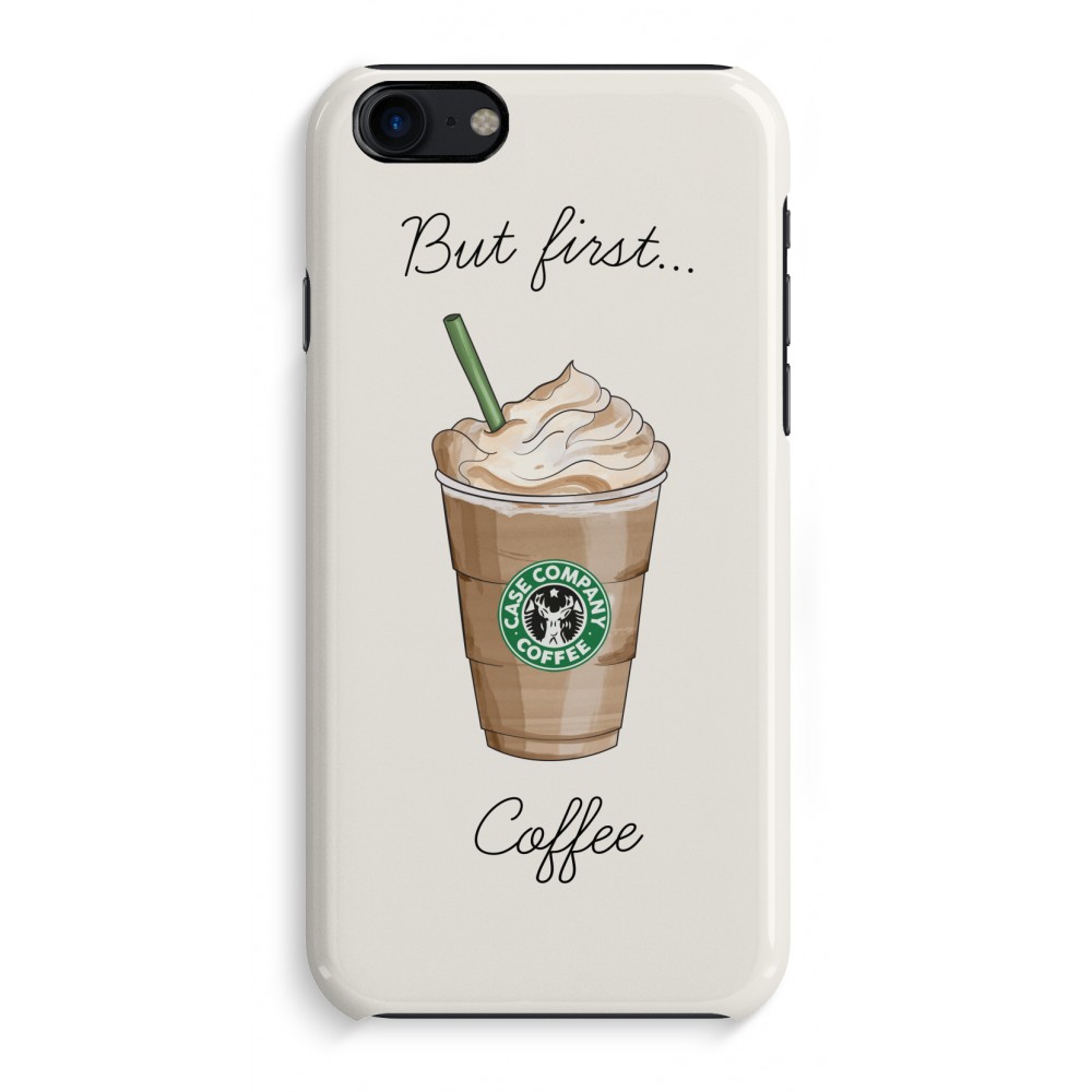 Apple Iphone 7 Volledig Geprint Hoesje Hard Glossy But First Coffee apple kopen in de aanbieding