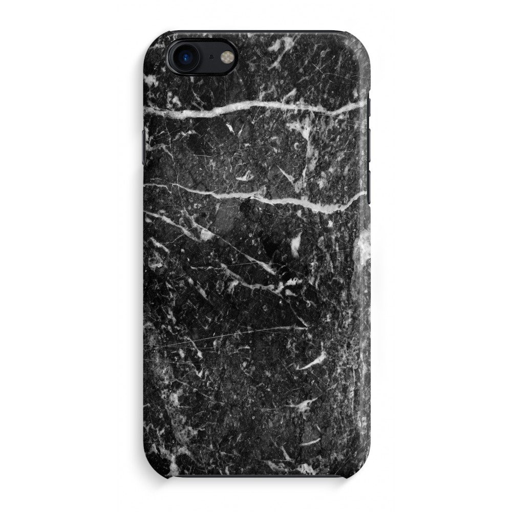 Apple Iphone 7 Volledig Geprint Hoesje Hard Glossy Zwart Marmer apple kopen in de aanbieding