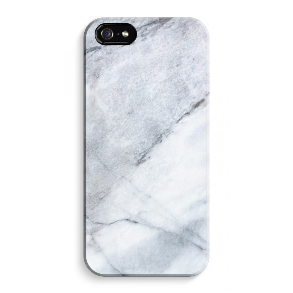 Apple Iphone 5C Volledig Geprint Hoesje Hard Glossy Witte Marmer apple kopen in de aanbieding