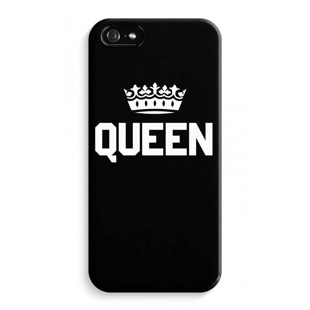 Apple Iphone 5C Volledig Geprint Hoesje Hard Glossy Queen Zwart apple kopen in de aanbieding