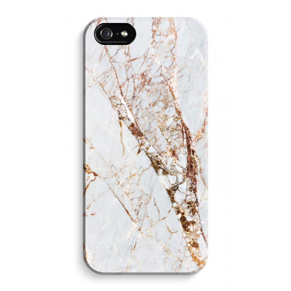 Apple Iphone 5C Volledig Geprint Hoesje Hard Glossy Goud Marmer apple kopen in de aanbieding