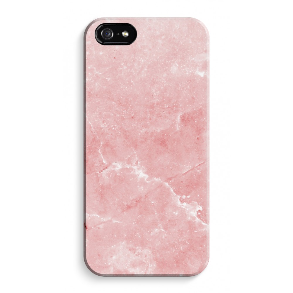 Apple Iphone 5C Volledig Geprint Hoesje Hard Glossy Roze Marmer apple kopen in de aanbieding