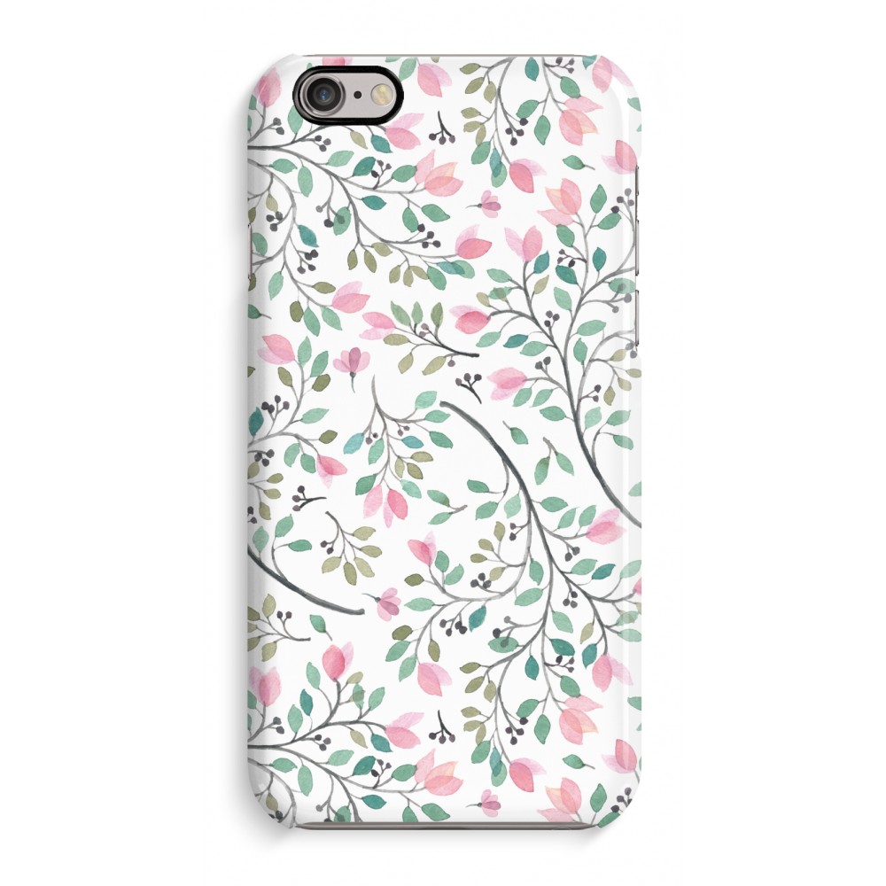 Apple Volledig Geprint Iphone 6 6S Hoesje Glossy Sierlijke Bloemen apple kopen in de aanbieding