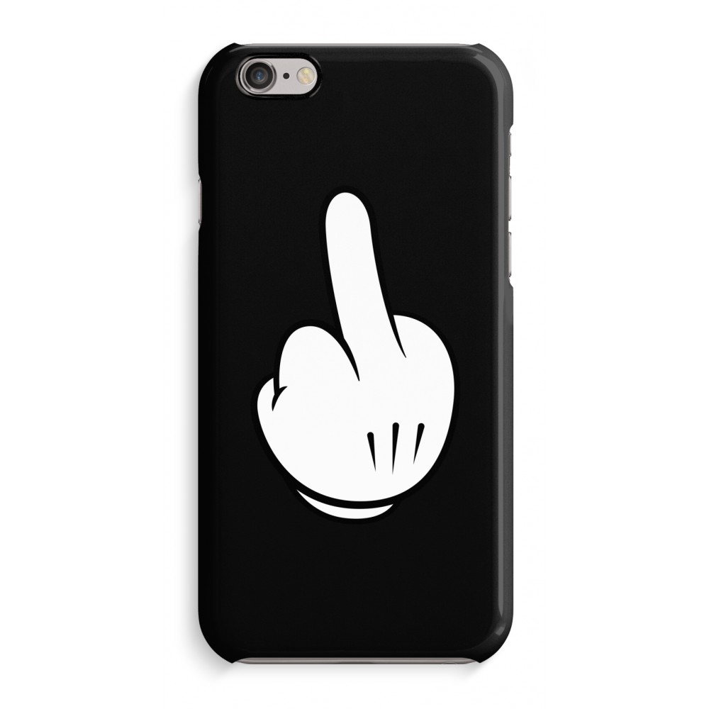 Apple Volledig Geprint Iphone 6 6S Hoesje Glossy Middle Finger Black apple kopen in de aanbieding