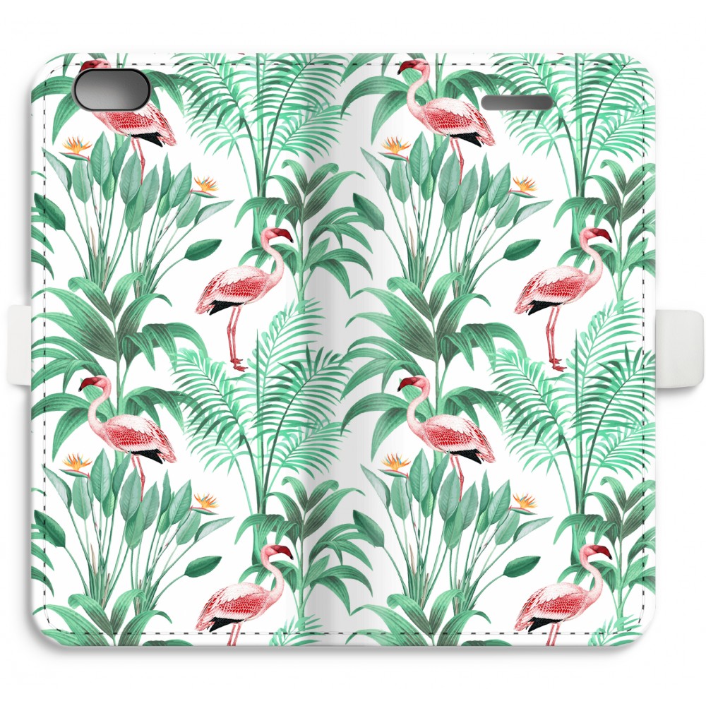 Apple Iphone 6 6S Volledig Geprint Flip Hoesje Flamingo Bladeren apple kopen in de aanbieding