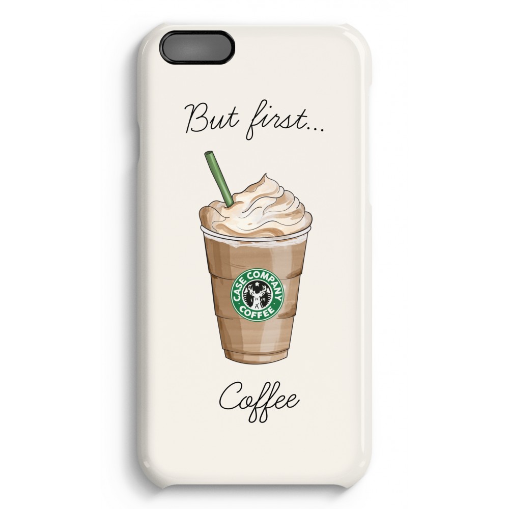 Apple Iphone 6 6S Plus Volledig Geprint Hoesje Hard Glossy But First Coffee apple kopen in de aanbieding