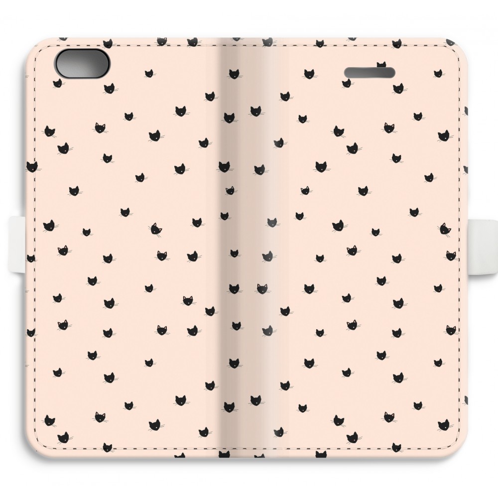 Apple Iphone 6 6S Plus Volledig Geprint Flip Hoesje Kleine Kattenkopjes apple kopen in de aanbieding
