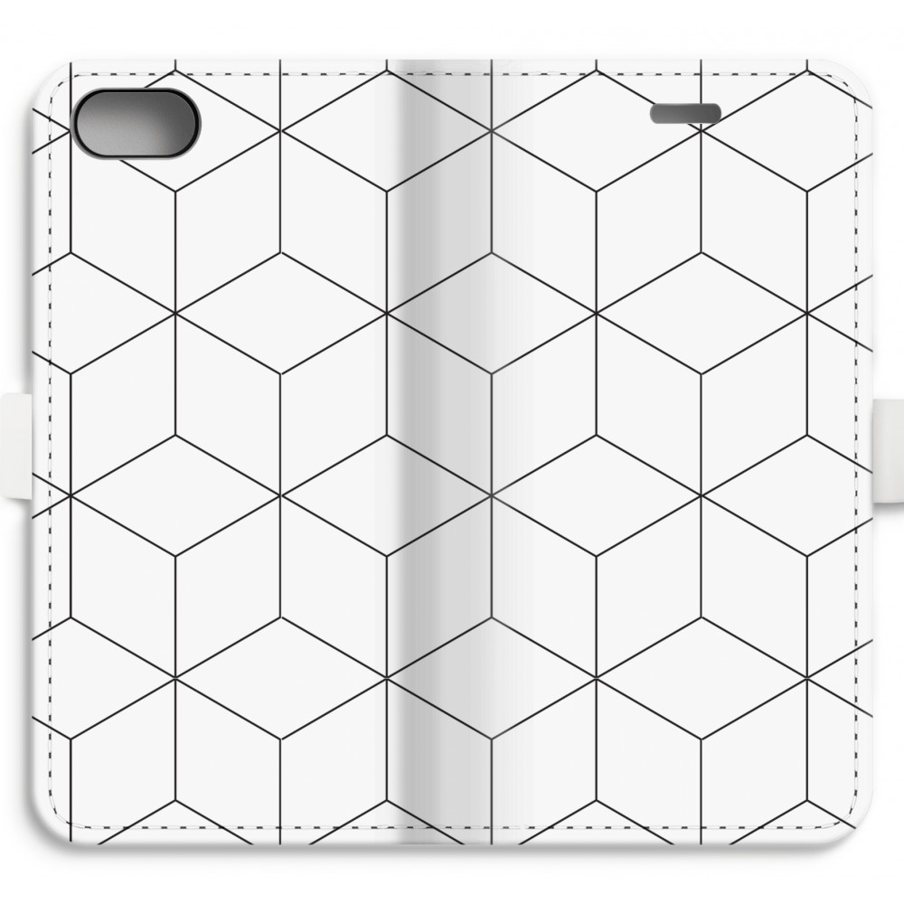 Apple Iphone 7 Volledig Geprint Flip Hoesje Zwart Witte Kubussen apple kopen in de aanbieding