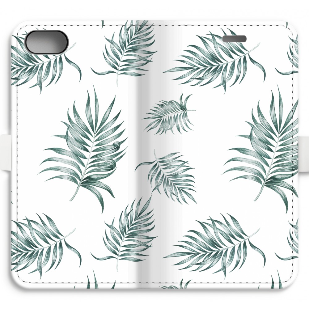 Apple Iphone 7 Volledig Geprint Flip Hoesje Simple Leaves apple kopen in de aanbieding