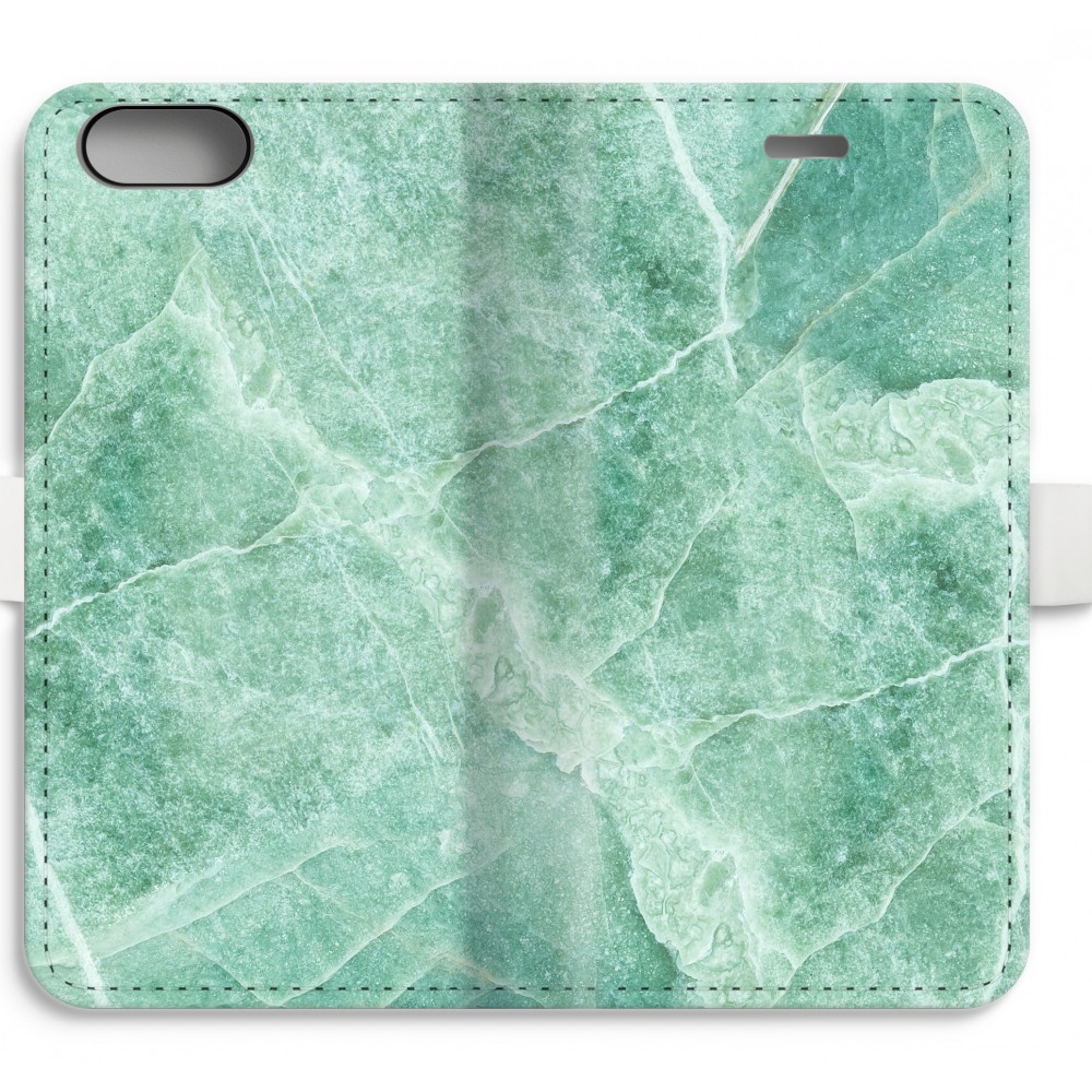 Apple Iphone 7 Plus Volledig Geprint Flip Hoesje Groen Marmer apple kopen in de aanbieding