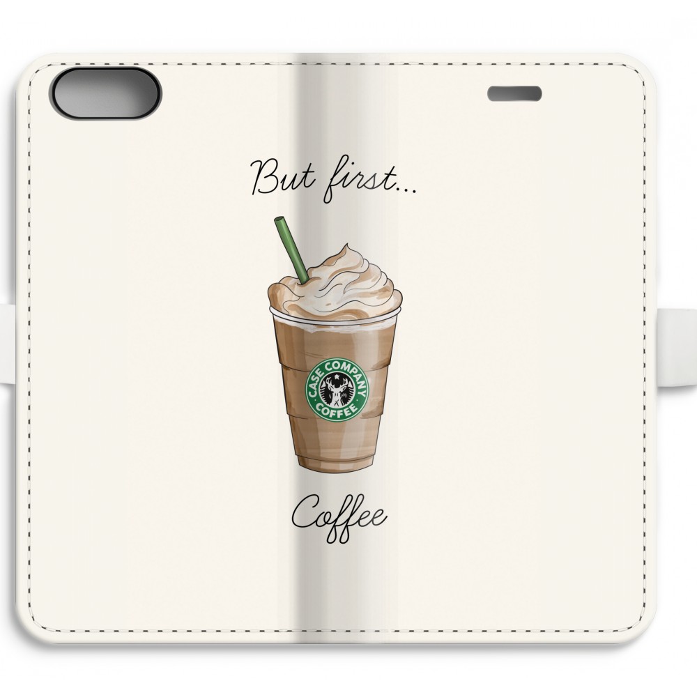 Apple Iphone 7 Plus Volledig Geprint Flip Hoesje But First Coffee apple kopen in de aanbieding