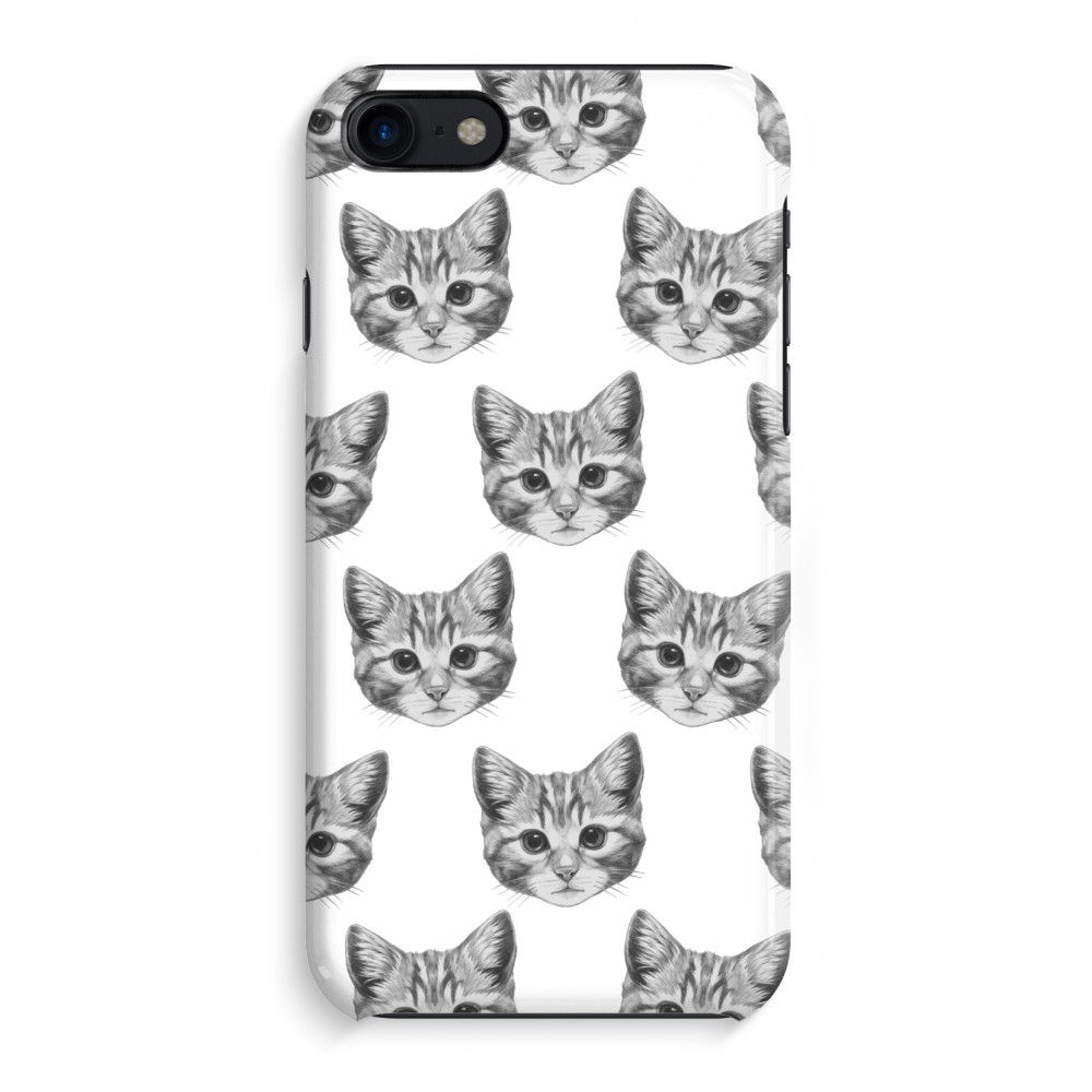 Apple Iphone 8 Volledig Geprint Hoesje Hard Glossy Kitten apple kopen in de aanbieding