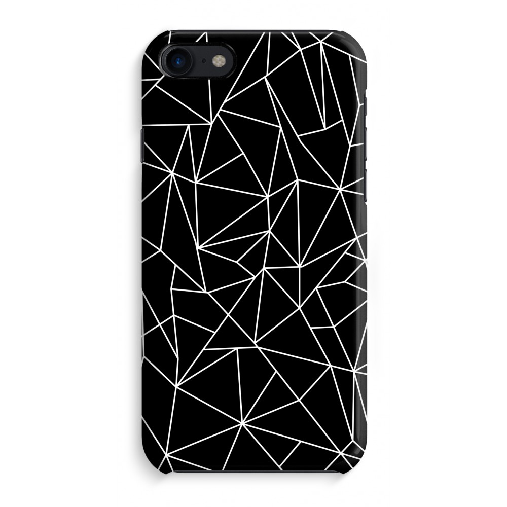 Apple Iphone 8 Volledig Geprint Hoesje Hard Glossy Geometrische Lijnen Wit apple kopen in de aanbieding