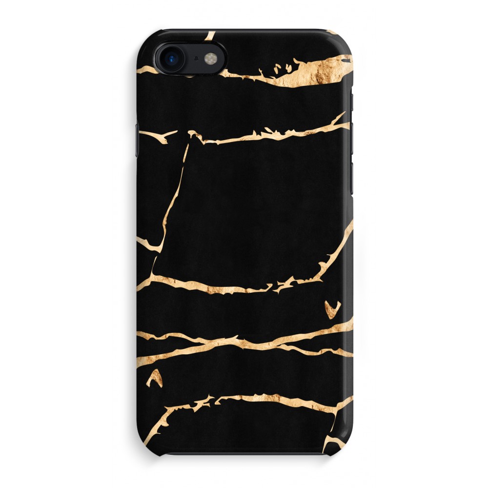 Apple Iphone 8 Volledig Geprint Hoesje Hard Glossy Gouden Marmer apple kopen in de aanbieding