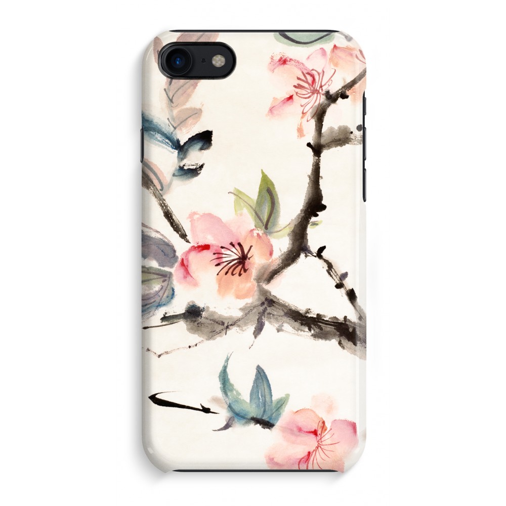 Apple Iphone 8 Volledig Geprint Hoesje Hard Glossy Japanse Bloemen apple kopen in de aanbieding