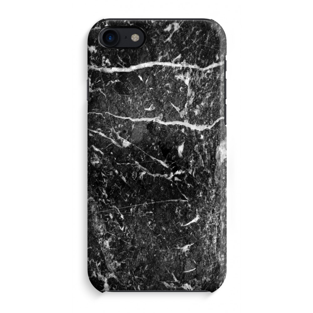 Apple Iphone 8 Volledig Geprint Hoesje Hard Glossy Zwart Marmer apple kopen in de aanbieding