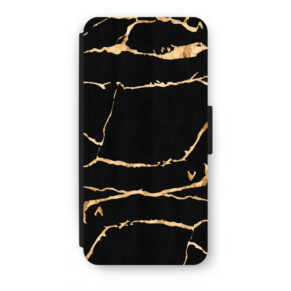 Apple Iphone 8 Flip Hoesje Gouden Marmer apple kopen in de aanbieding