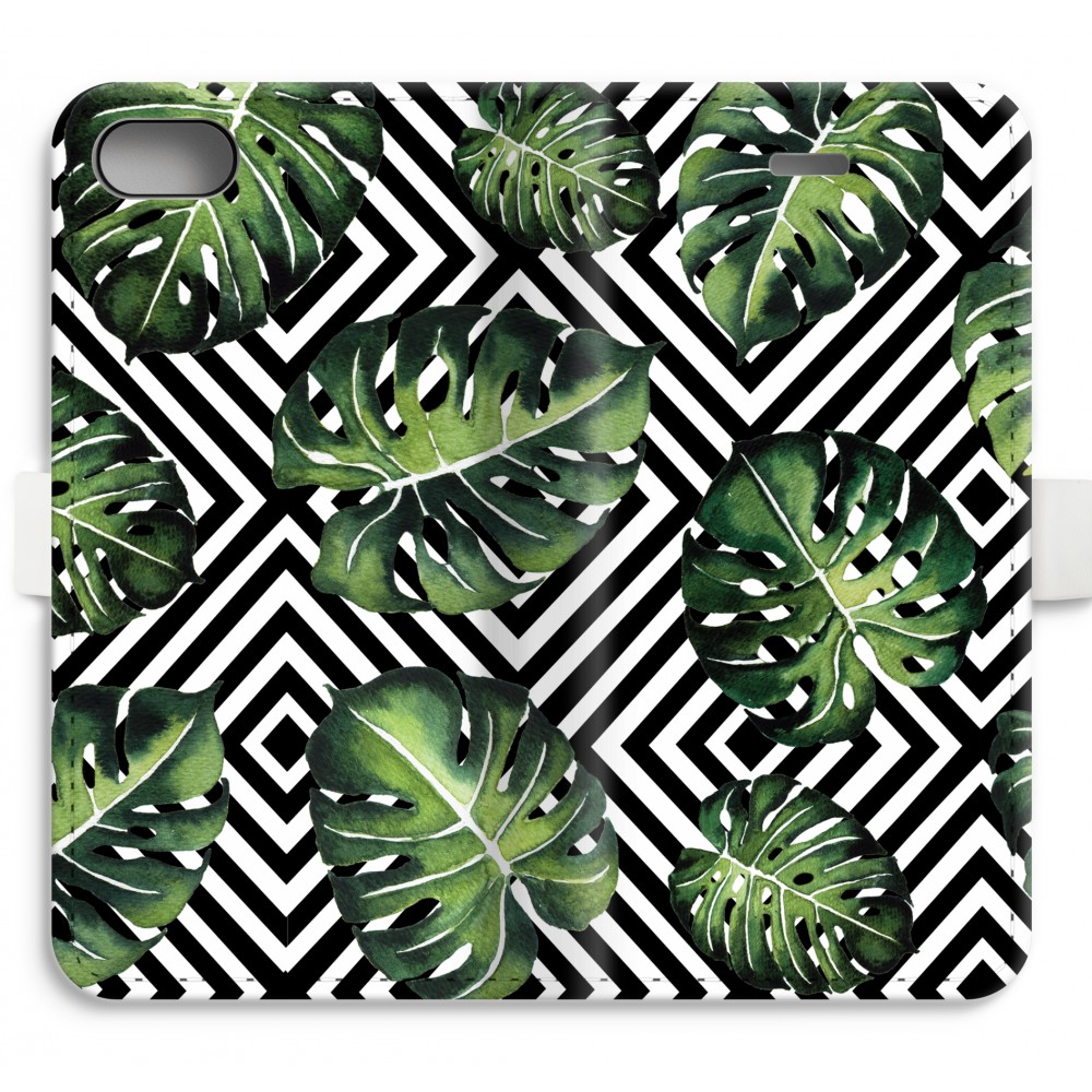 Apple Iphone 8 Volledig Geprint Flip Hoesje Geometrische Jungle apple kopen in de aanbieding