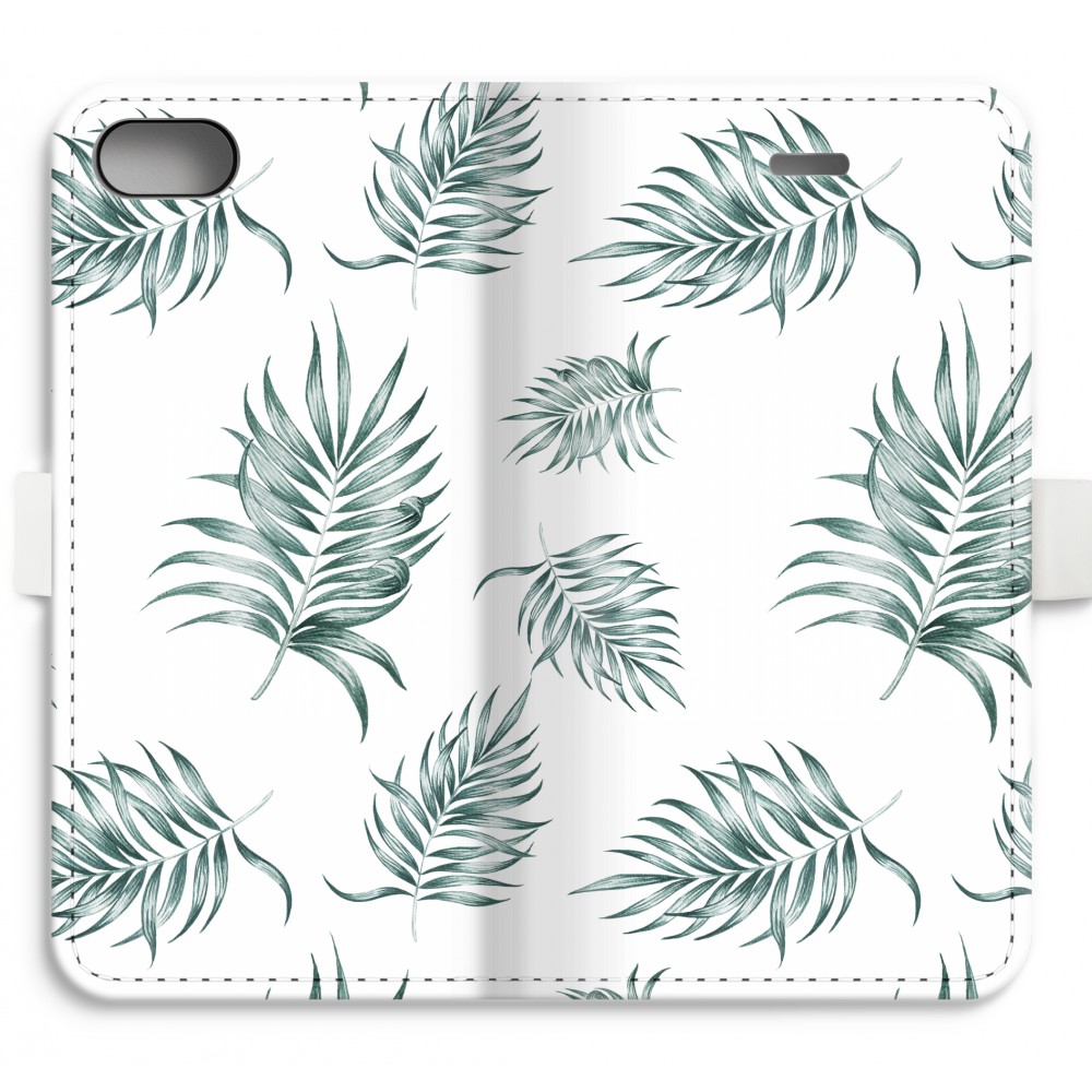 Apple Iphone 8 Volledig Geprint Flip Hoesje Simple Leaves apple kopen in de aanbieding