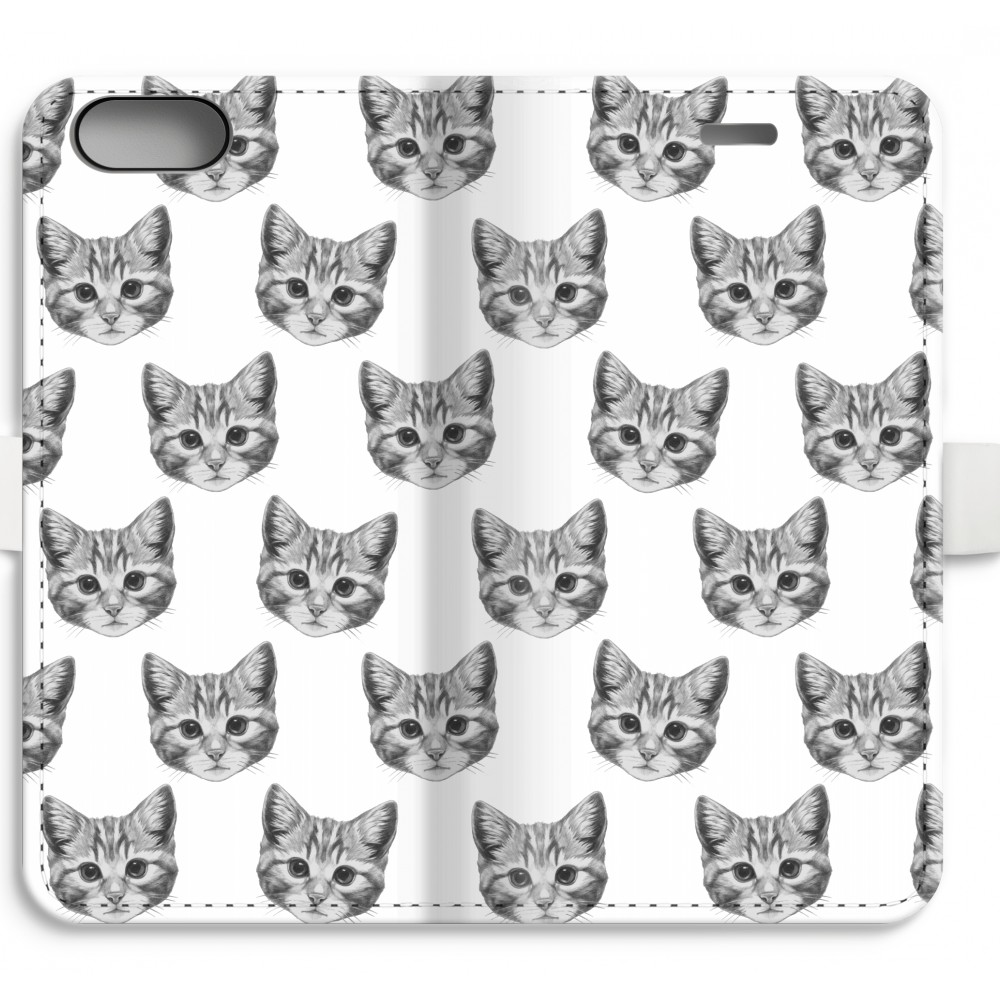 Apple Iphone 8 Plus Volledig Geprint Flip Hoesje Kitten apple kopen in de aanbieding