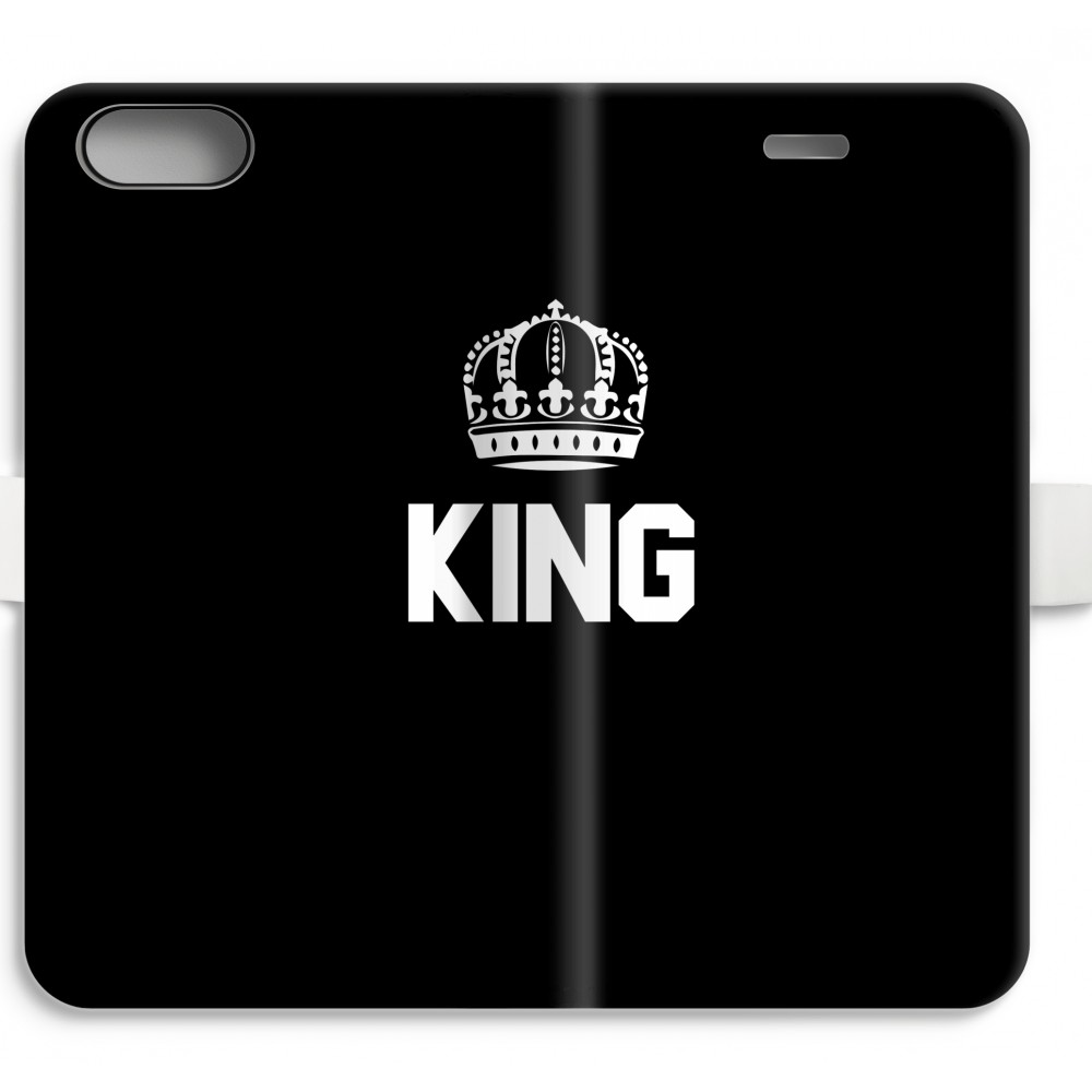 Apple Iphone 8 Plus Volledig Geprint Flip Hoesje King Zwart apple kopen in de aanbieding