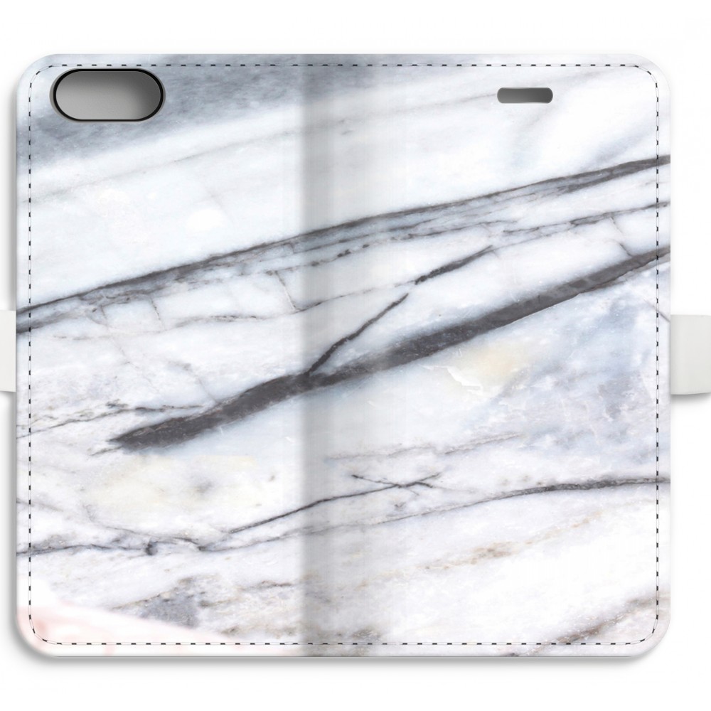 Apple Iphone 8 Plus Volledig Geprint Flip Hoesje Gestreepte Marmer apple kopen in de aanbieding
