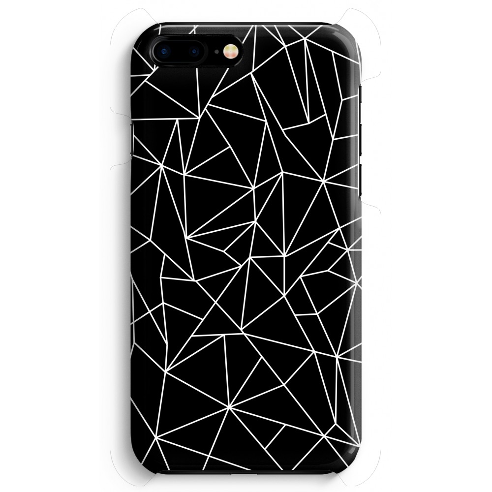 Apple Iphone 8 Plus Volledig Geprint Hoesje Hard Glossy Geometrische Lijnen Wit apple kopen in de aanbieding