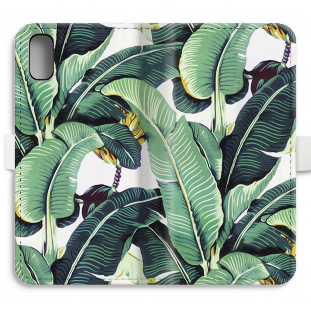 Apple Iphone X Volledig Geprint Flip Hoesje Bananenbladeren apple kopen in de aanbieding