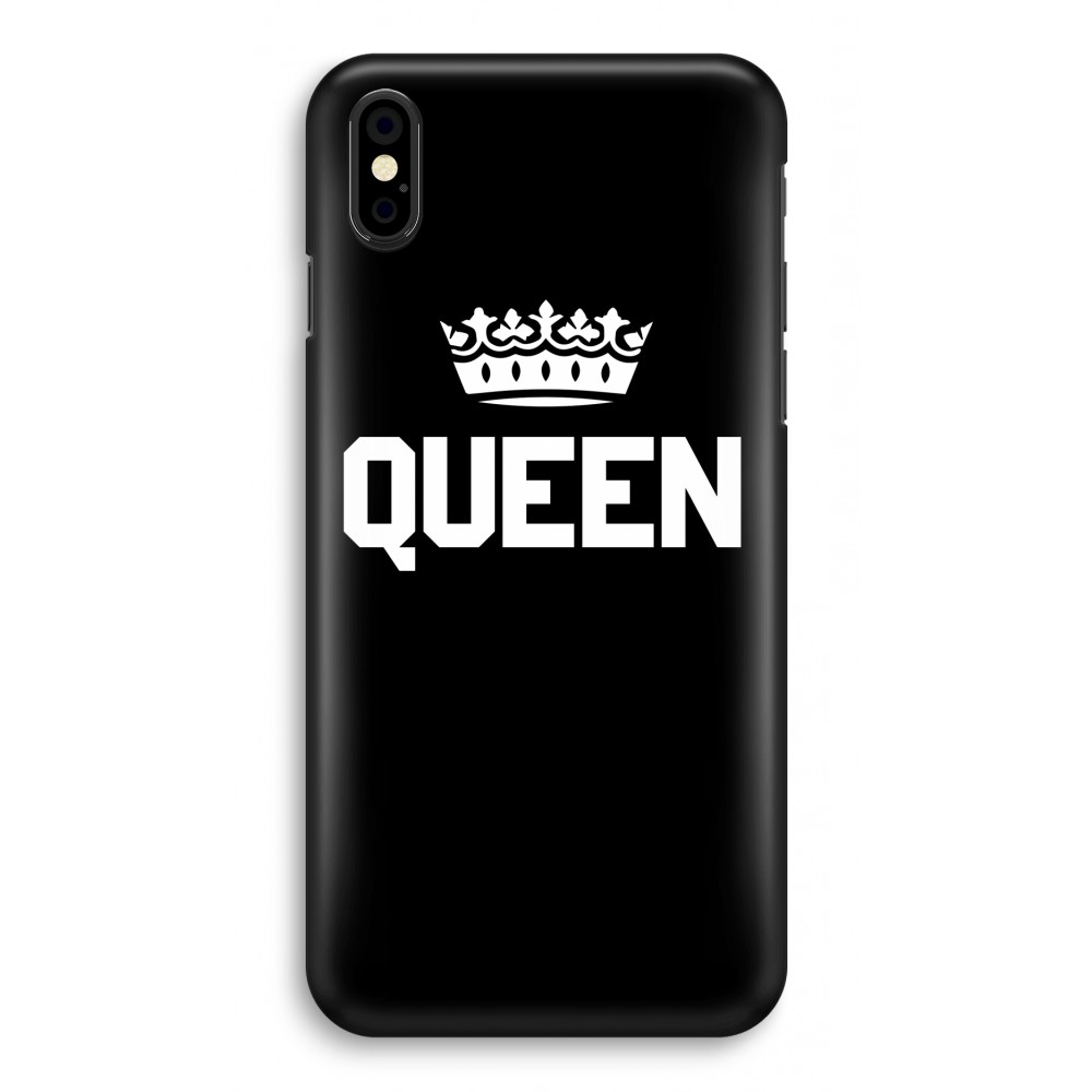 Apple Iphone X Volledig Geprint Hoesje Hard Glossy Queen Zwart apple kopen in de aanbieding