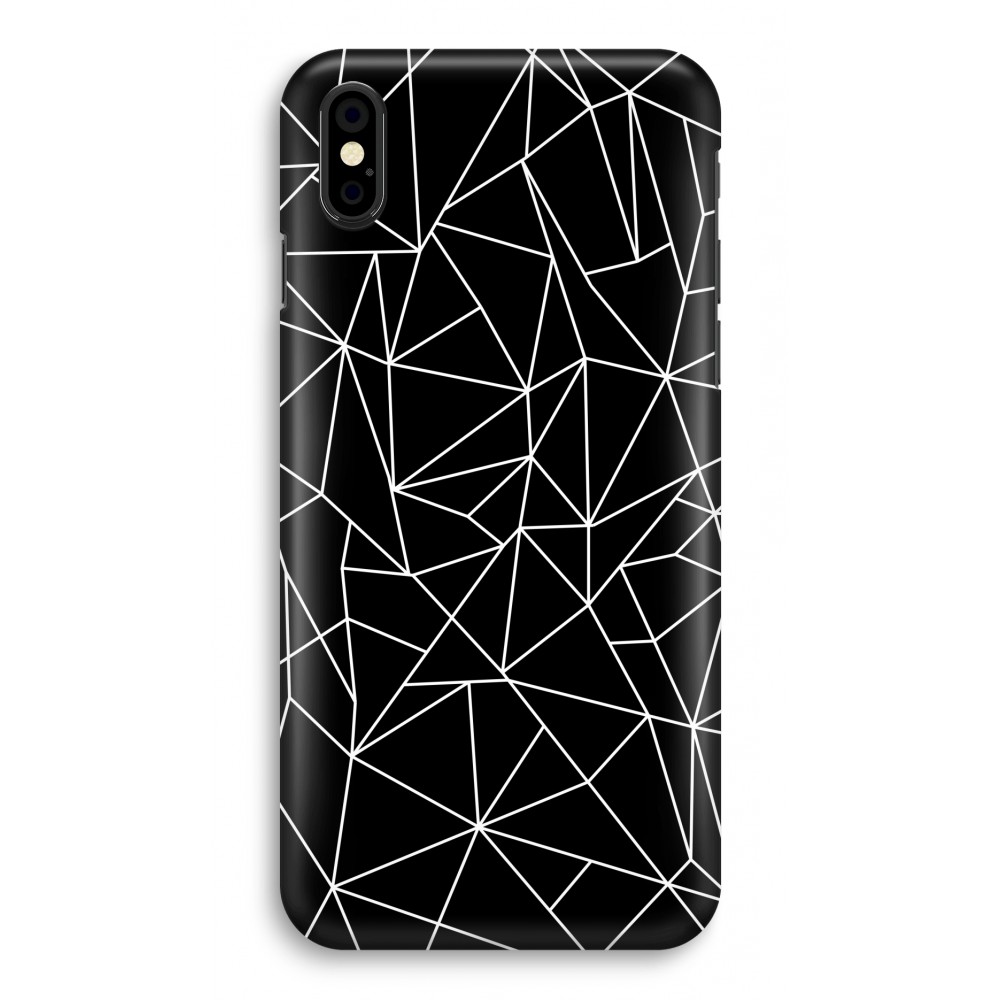 Apple Iphone X Volledig Geprint Hoesje Hard Geometrische Lijnen Wit apple kopen in de aanbieding