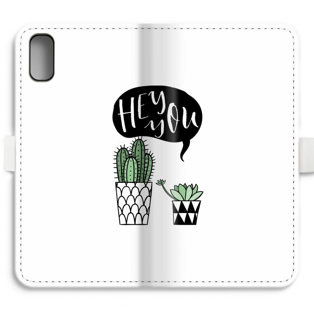 Apple Iphone Xs Volledig Geprint Flip Hoesje Hey You Cactus apple kopen in de aanbieding