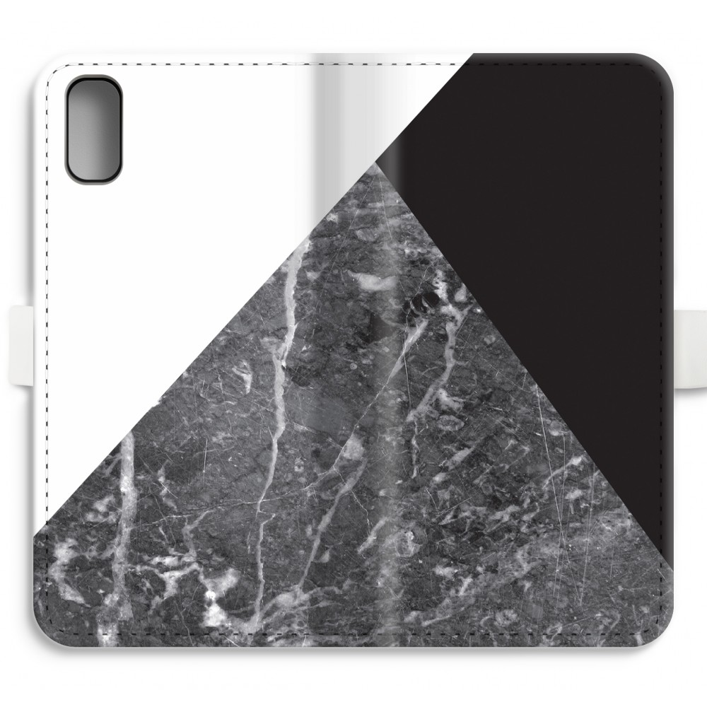 Apple Iphone Xs Volledig Geprint Flip Hoesje Combinatie Marmer apple kopen in de aanbieding