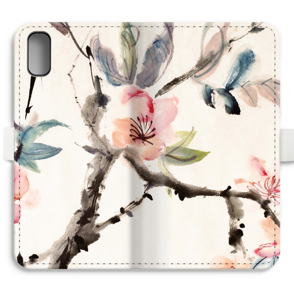 Apple Iphone Xs Volledig Geprint Flip Hoesje Japanse Bloemen apple kopen in de aanbieding
