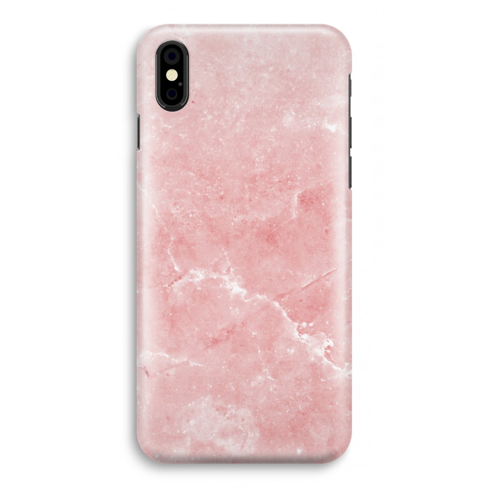 Apple Iphone Xs Volledig Geprint Hoesje Hard Glossy Roze Marmer apple kopen in de aanbieding