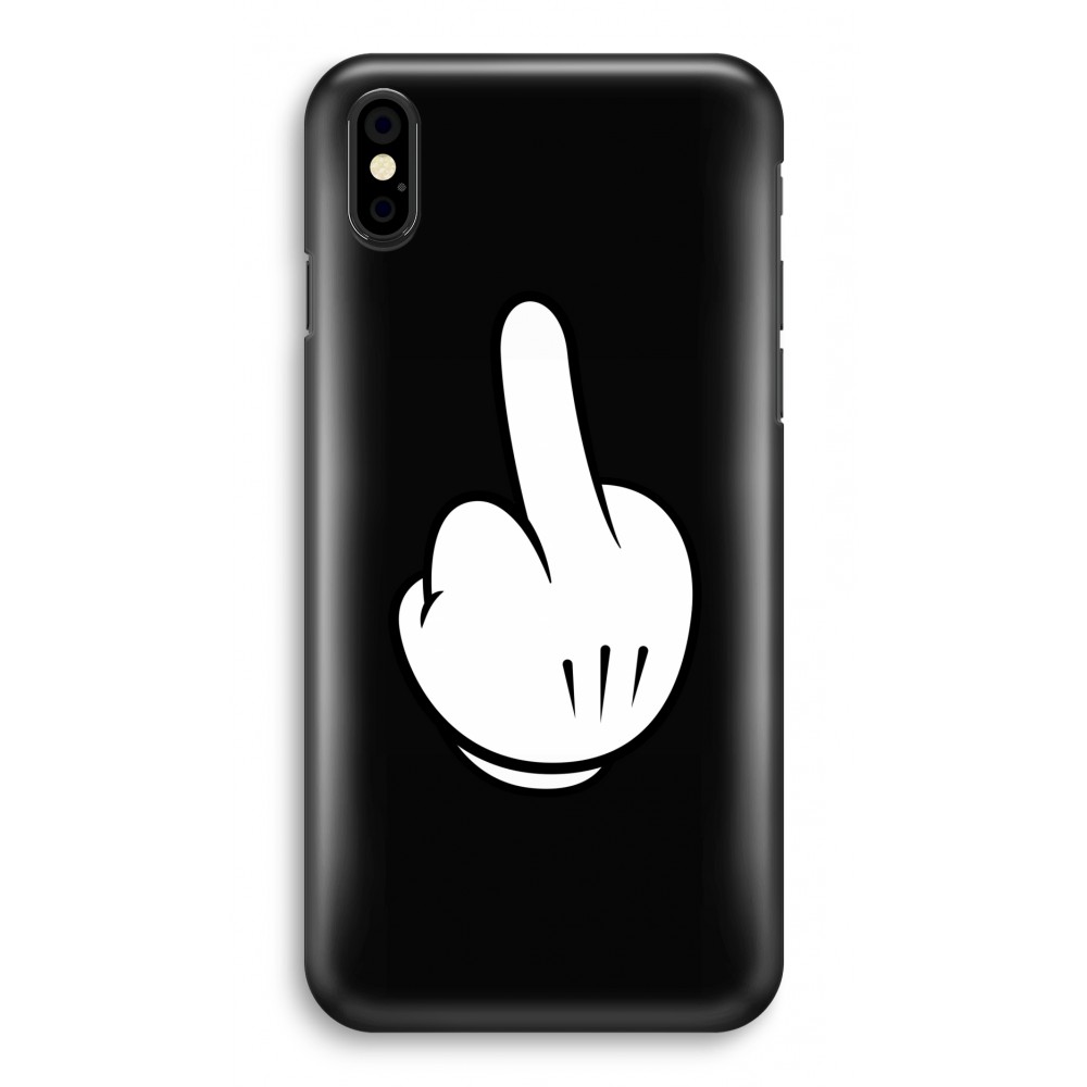 Apple Iphone Xs Volledig Geprint Hoesje Hard Glossy Middle Finger Black apple kopen in de aanbieding