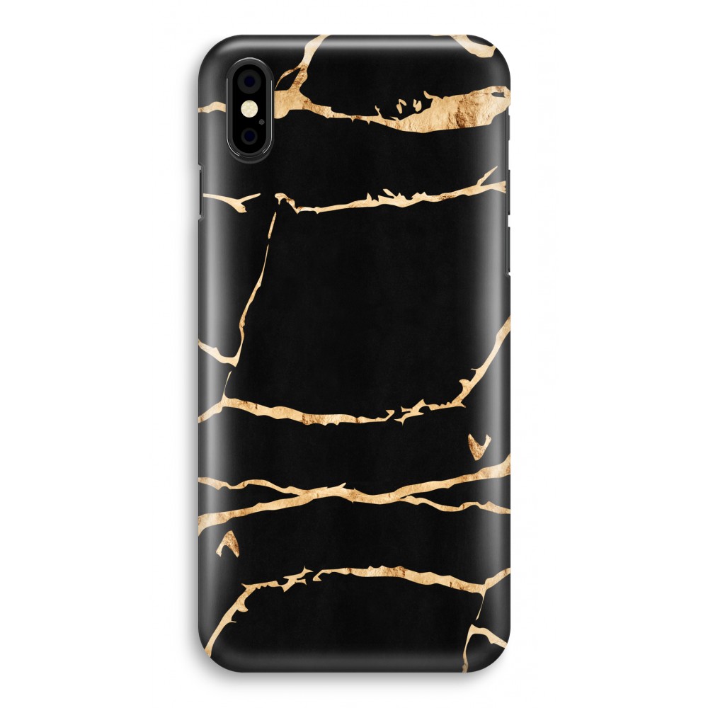 Apple Iphone Xs Volledig Geprint Hoesje Hard Glossy Gouden Marmer apple kopen in de aanbieding