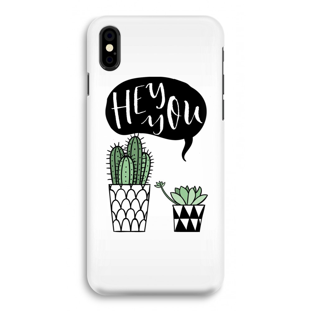 Apple Iphone Xs Volledig Geprint Hoesje Hard Glossy Hey You Cactus apple kopen in de aanbieding