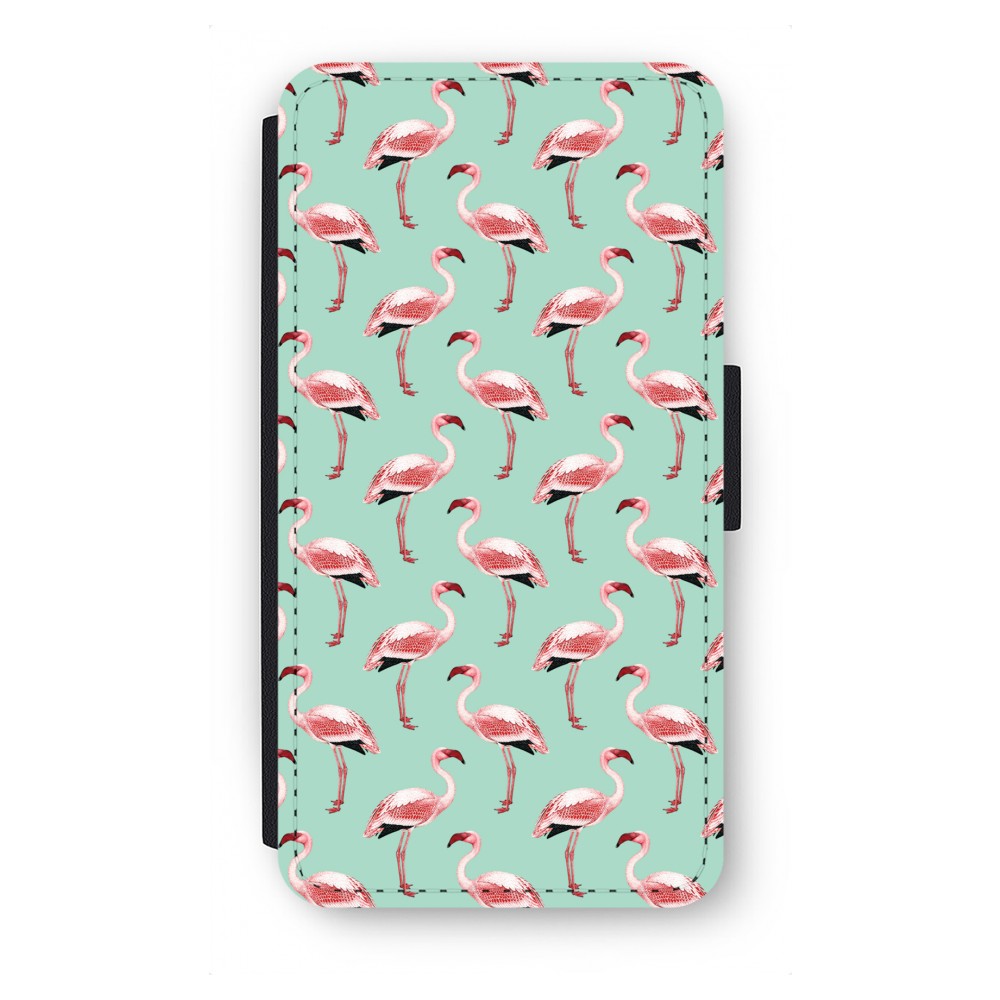 Samsung Galaxy A5 2015 Flip Hoesje Flamingoprint Groen samsung kopen in de aanbieding