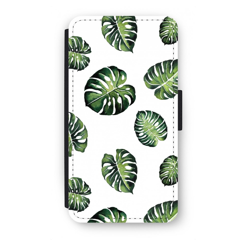 Samsung Core Prime Flip Hoesje Tropische Bladeren samsung kopen in de aanbieding