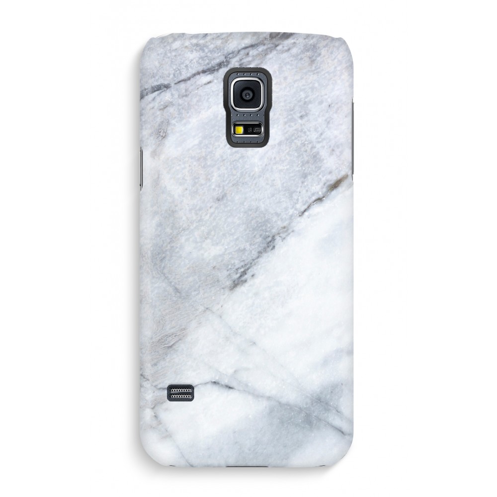 Samsung S5 Volledig Geprint Hoesje Hard Glossy Witte Marmer samsung kopen in de aanbieding