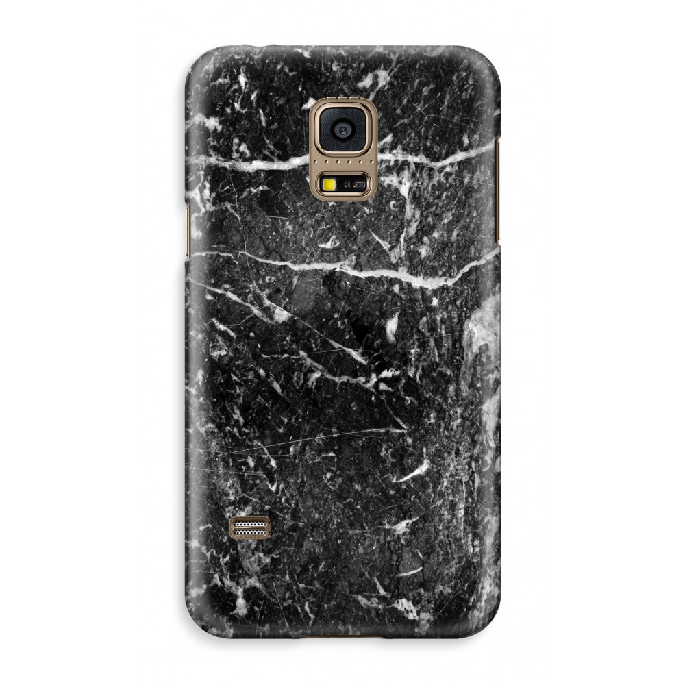 Samsung Galaxy S5 Mini Volledig Geprint Hoesje Hard Zwart Marmer samsung kopen in de aanbieding