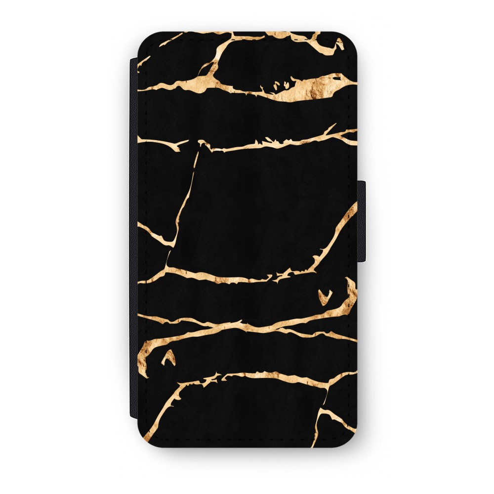 Samsung S5 Mini Flip Hoesje Gouden Marmer samsung kopen in de aanbieding