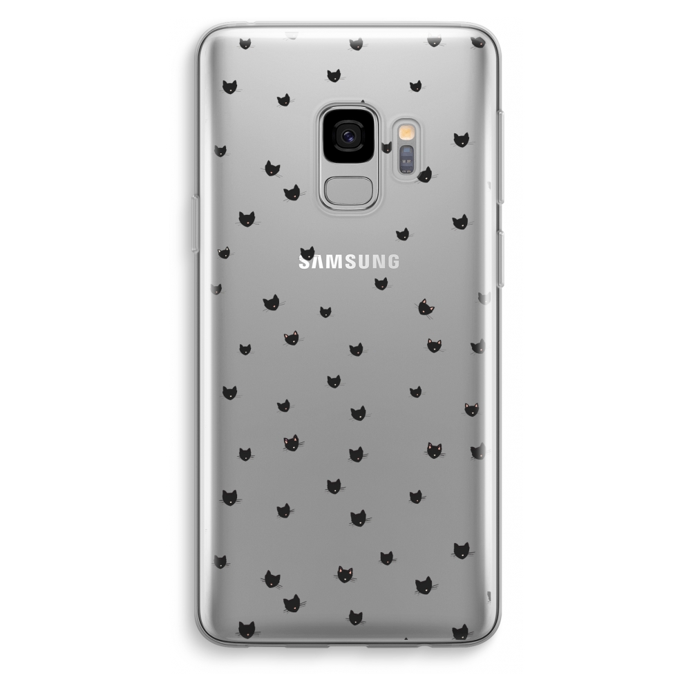 Samsung Galaxy S9 Transparant Hoesje Soft Kleine Kattenkopjes samsung kopen in de aanbieding