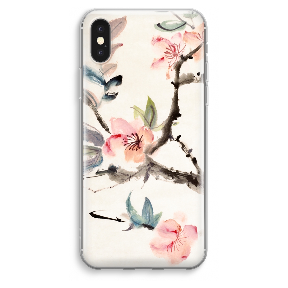 Apple Iphone Xs Max Transparant Hoesje Soft Japanse Bloemen apple kopen in de aanbieding