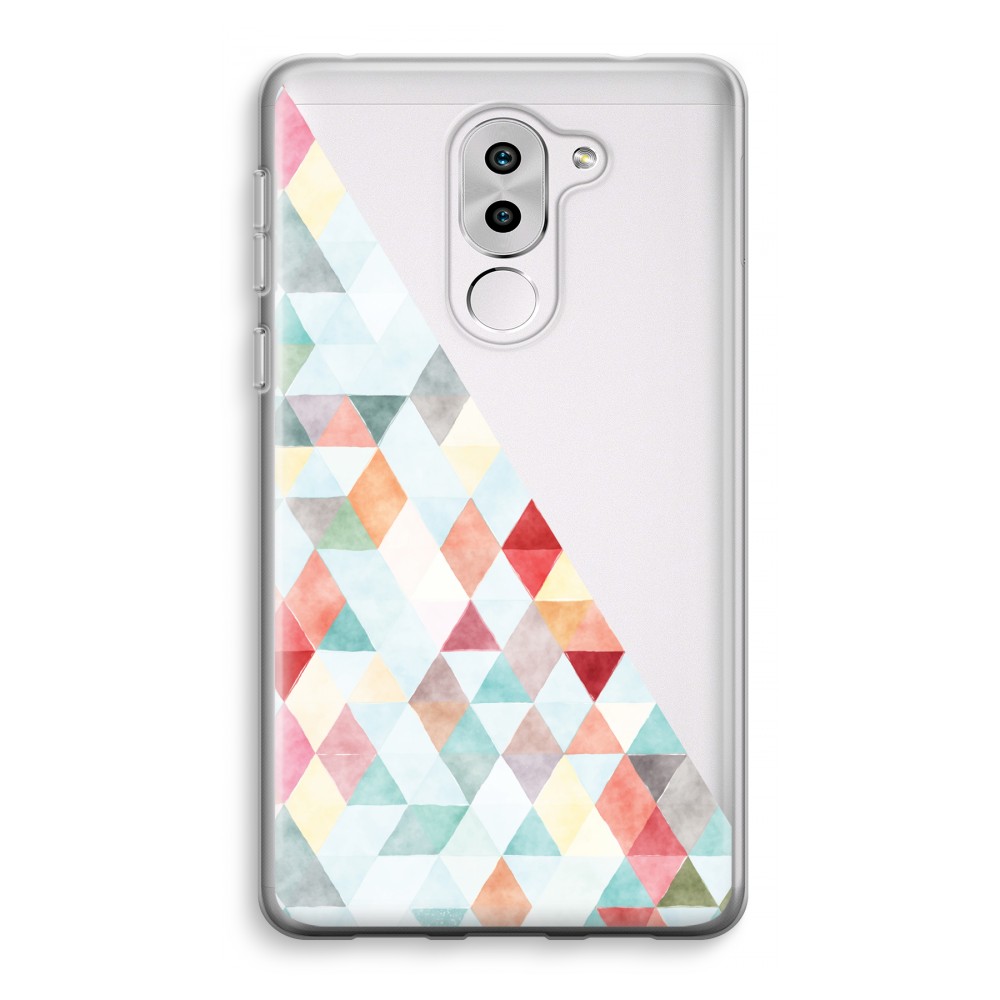 Honor 6X Transparant Hoesje Soft Gekleurde Driehoekjes Pastel honor kopen in de aanbieding