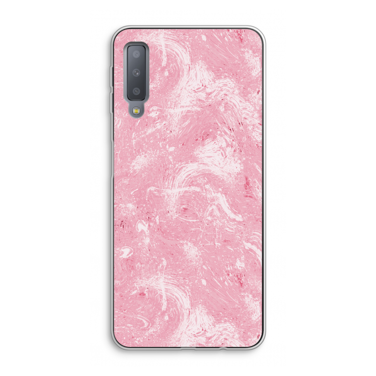 Abstract Painting Pink: Samsung Galaxy A7 (2018) Transparant Hoesje