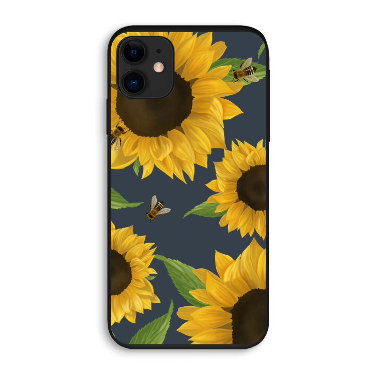 Sunflower and bees: iPhone 11 Biologisch afbreekbaar hoesje