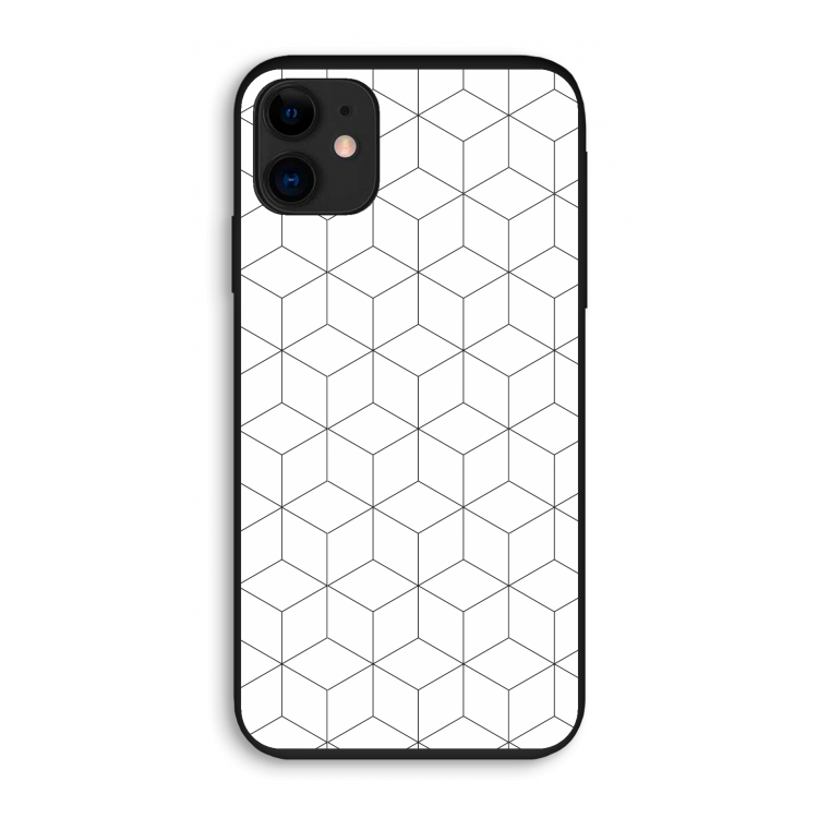 Zwart-witte kubussen: iPhone 11 Biologisch afbreekbaar hoesje